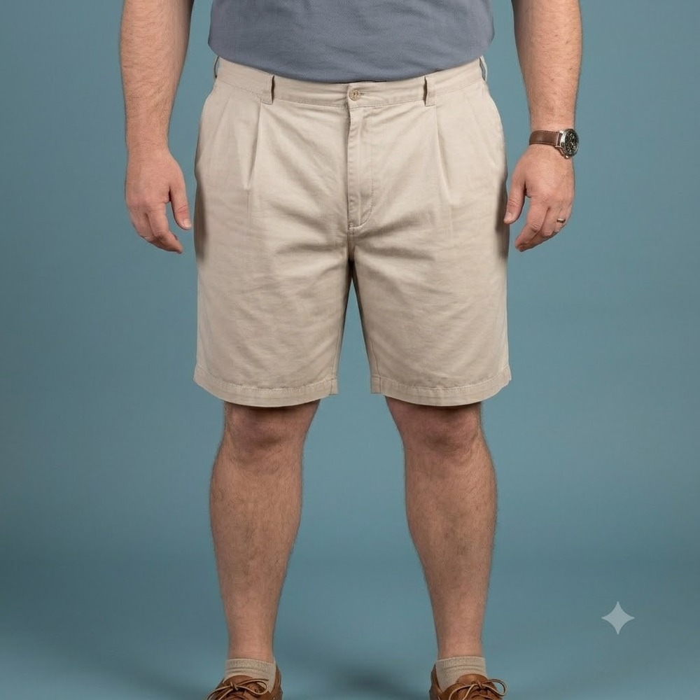 Tommy Bahama Men's Silk Shorts 42 Beige Tan Flat Front Casual Luxury